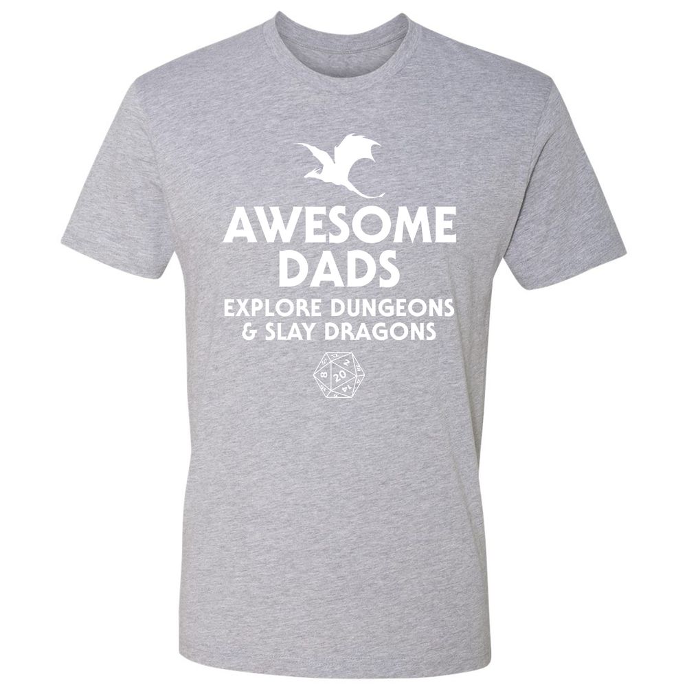 Awesome Dads Slay Dragons Premium Unisex T-Shirt - Heather Grey - 9