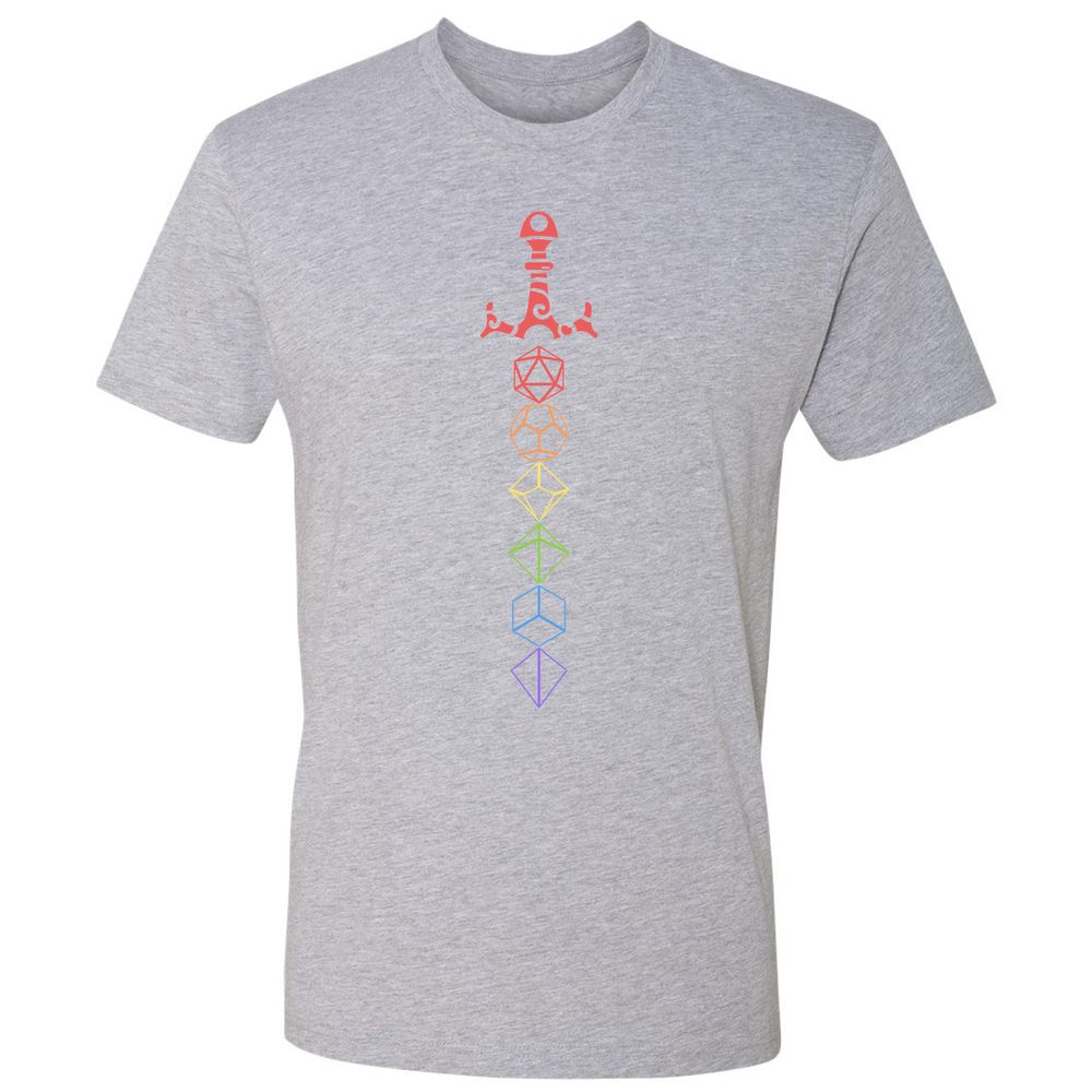 Rainbow Dice Sword LGBT Premium Unisex T-Shirt - Heather Grey - 9