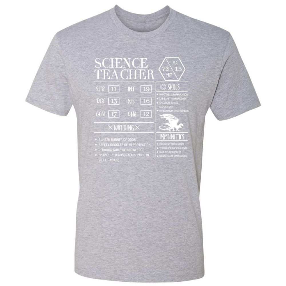 Science Teacher New Premium Unisex T-Shirt - Heather Grey - 9