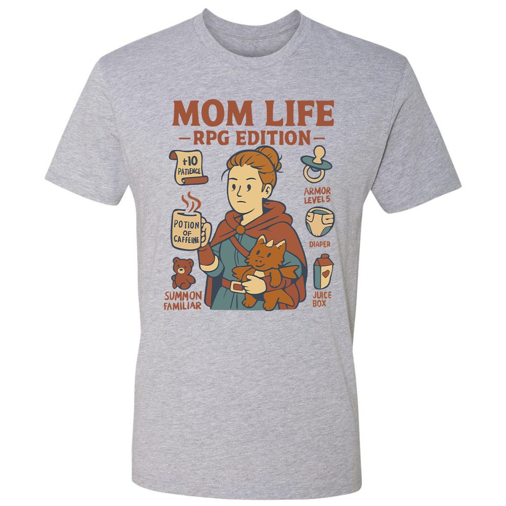 Mom Life RPG Edition Premium Unisex T-Shirt - Heather Grey - 9