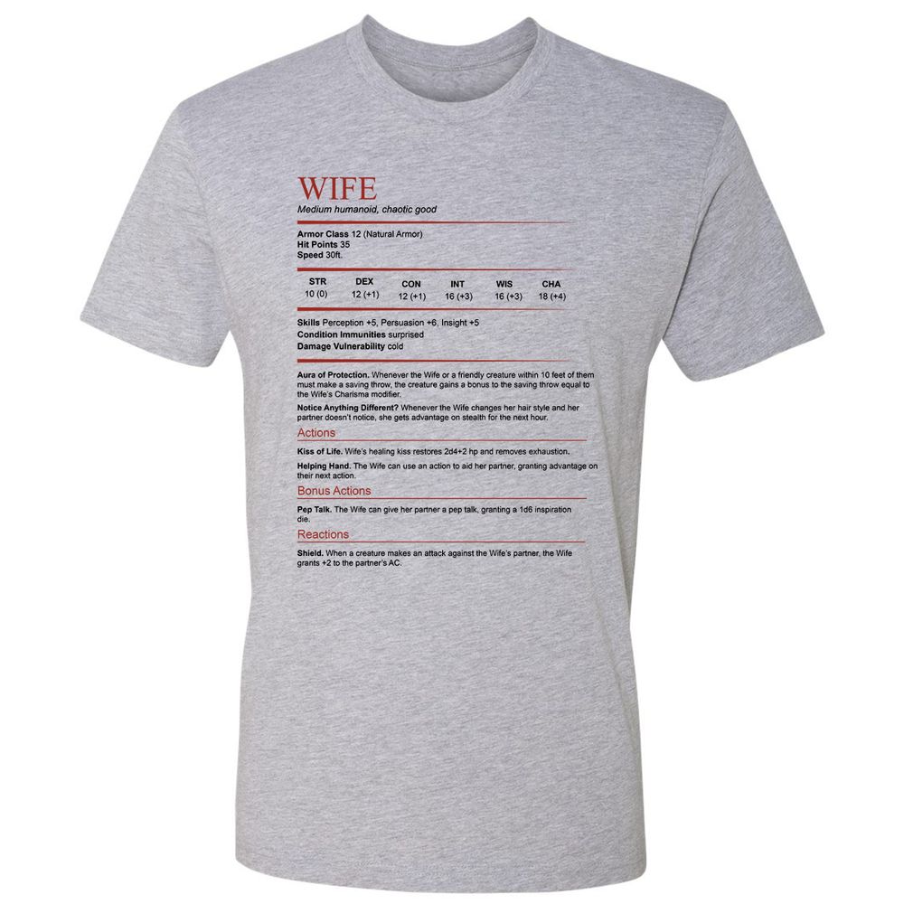Wife White Premium Unisex T-Shirt - Heather Grey - 9