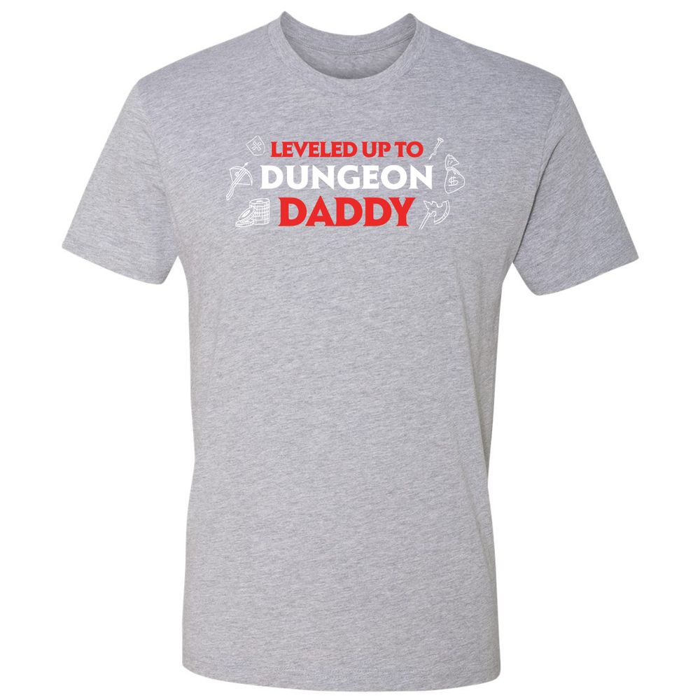 Leveled Up To Dungeon Daddy Premium Unisex T-Shirt - Heather Grey - 9
