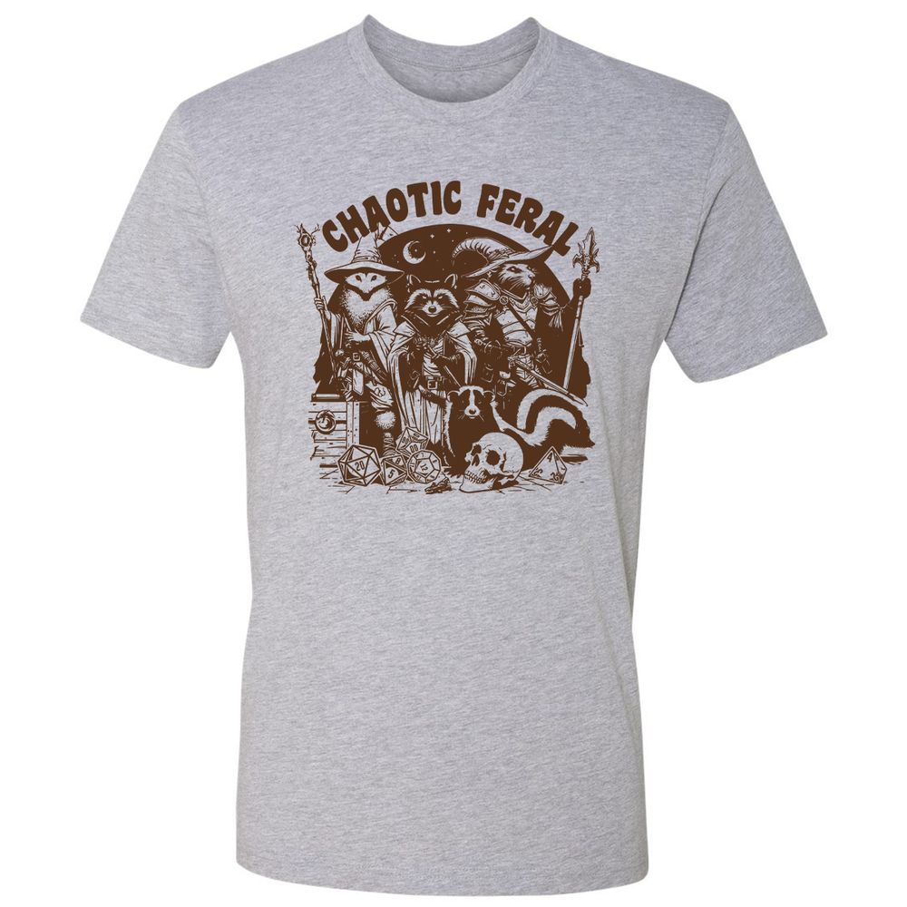 DND Inspired Raccoon Opossum Chaotic Feral - Heather Grey - 9