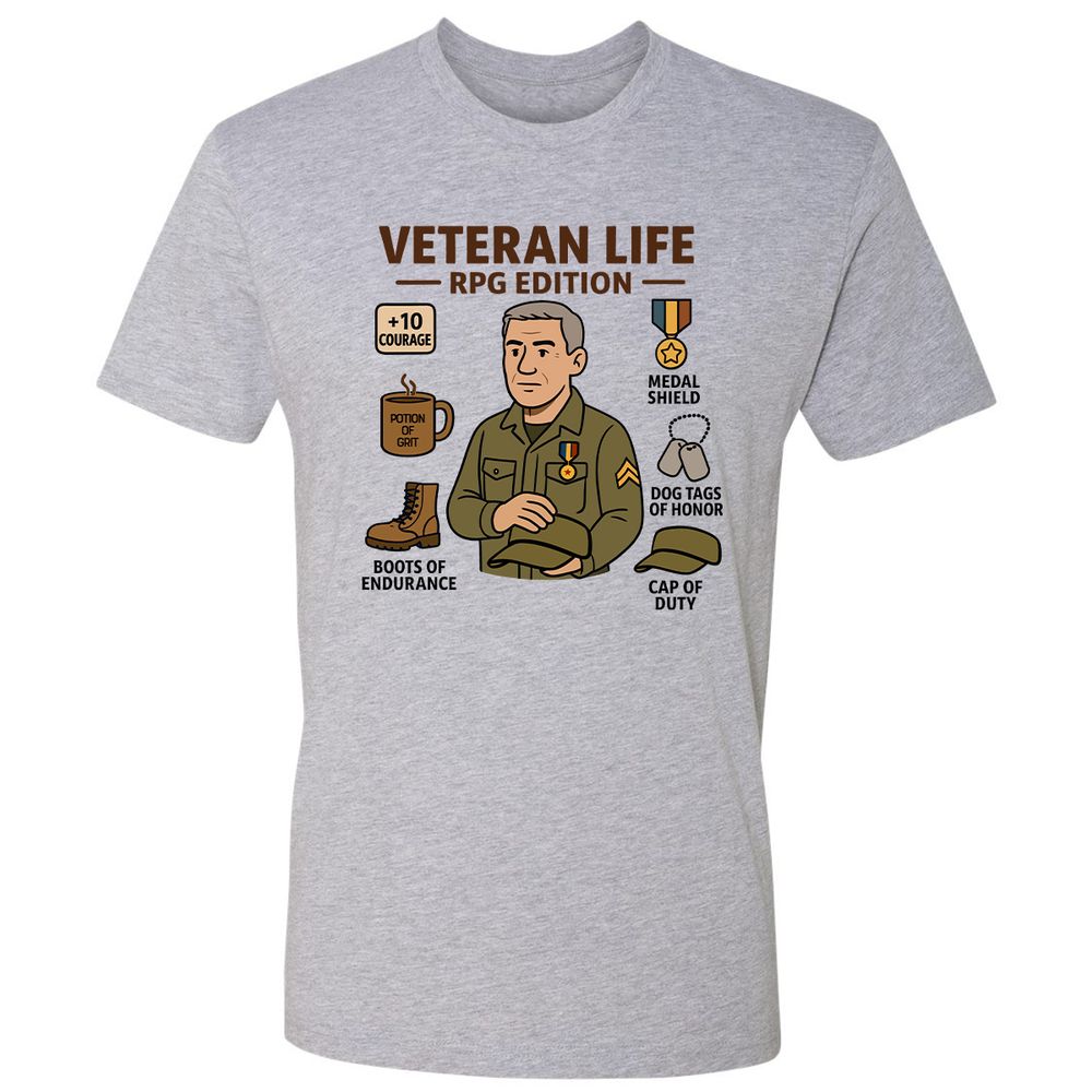 Veteran Life RPG Edition Premium Unisex T-Shirt - Heather Grey - 9