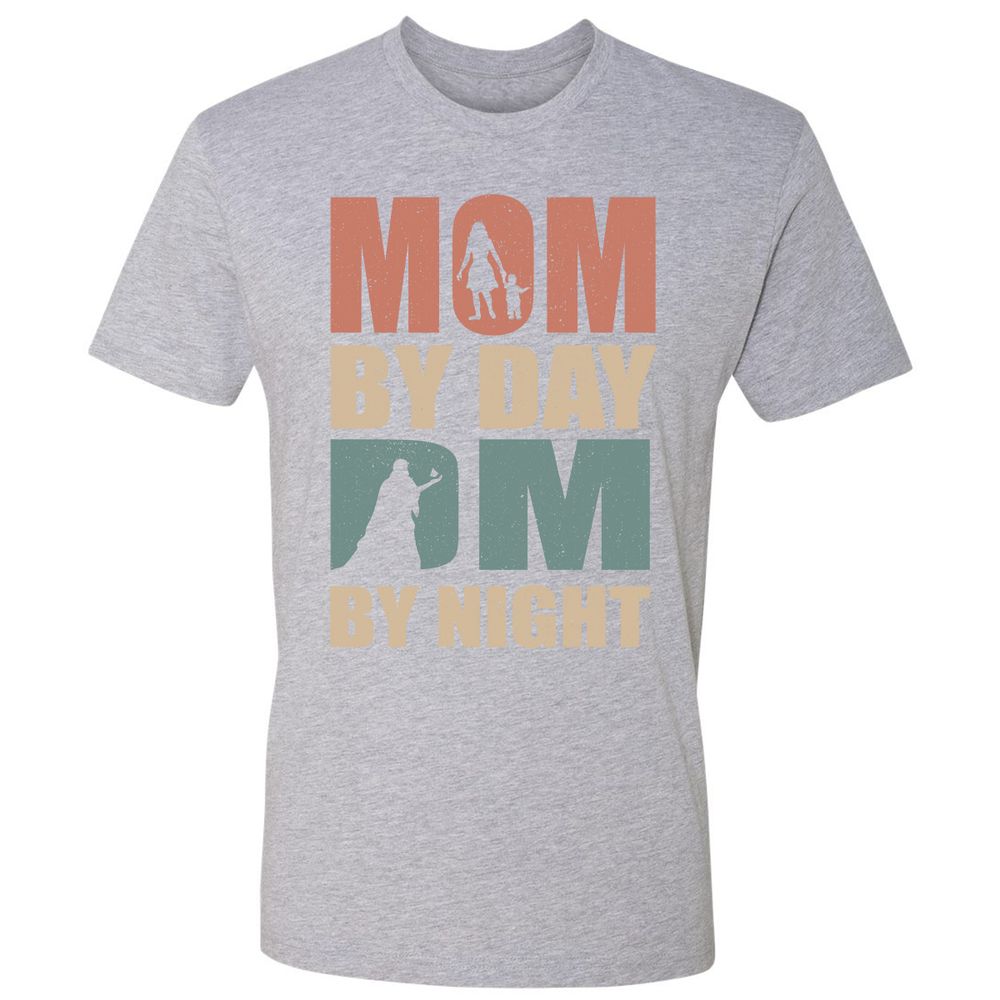 Mom By Day DM By Night Premium Unisex T-Shirt - Heather Grey - 9