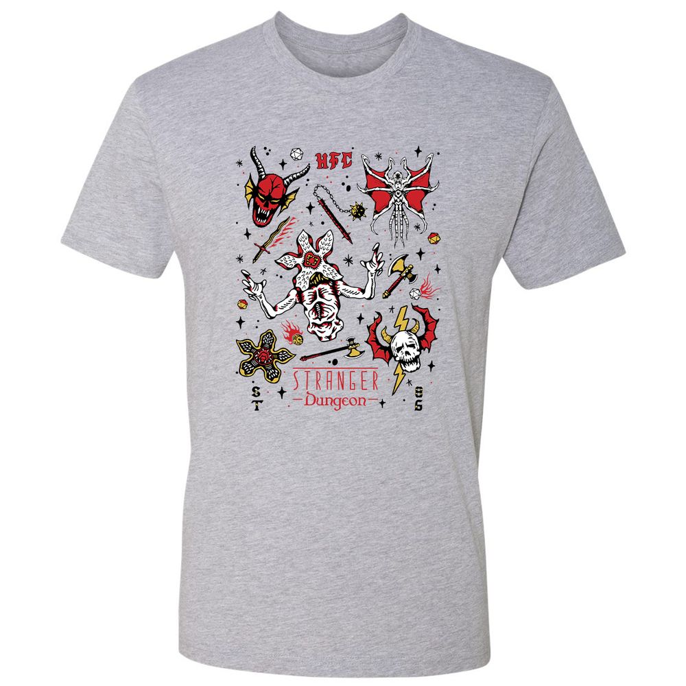 STRANGER DUNGEON Premium Unisex T-Shirt - Heather Grey - 9