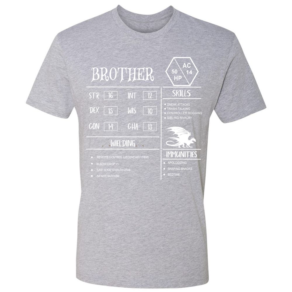 Brother Stats Premium Unisex T-Shirt - Heather Grey - 9