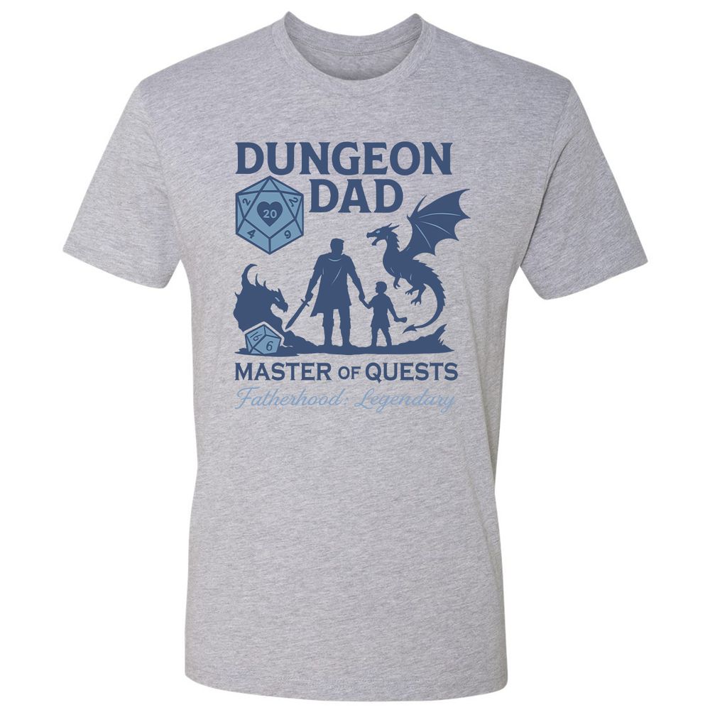 Dungeon Dad Master Of Quests Premium Unisex T-Shirt - Heather Grey - 9