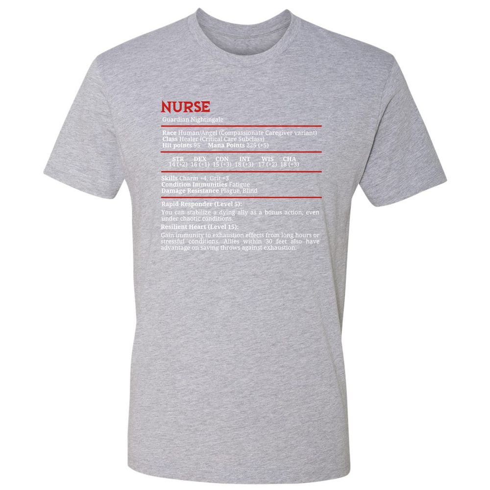 Nurse Stats Premium Unisex T-Shirt - Heather Grey - 9
