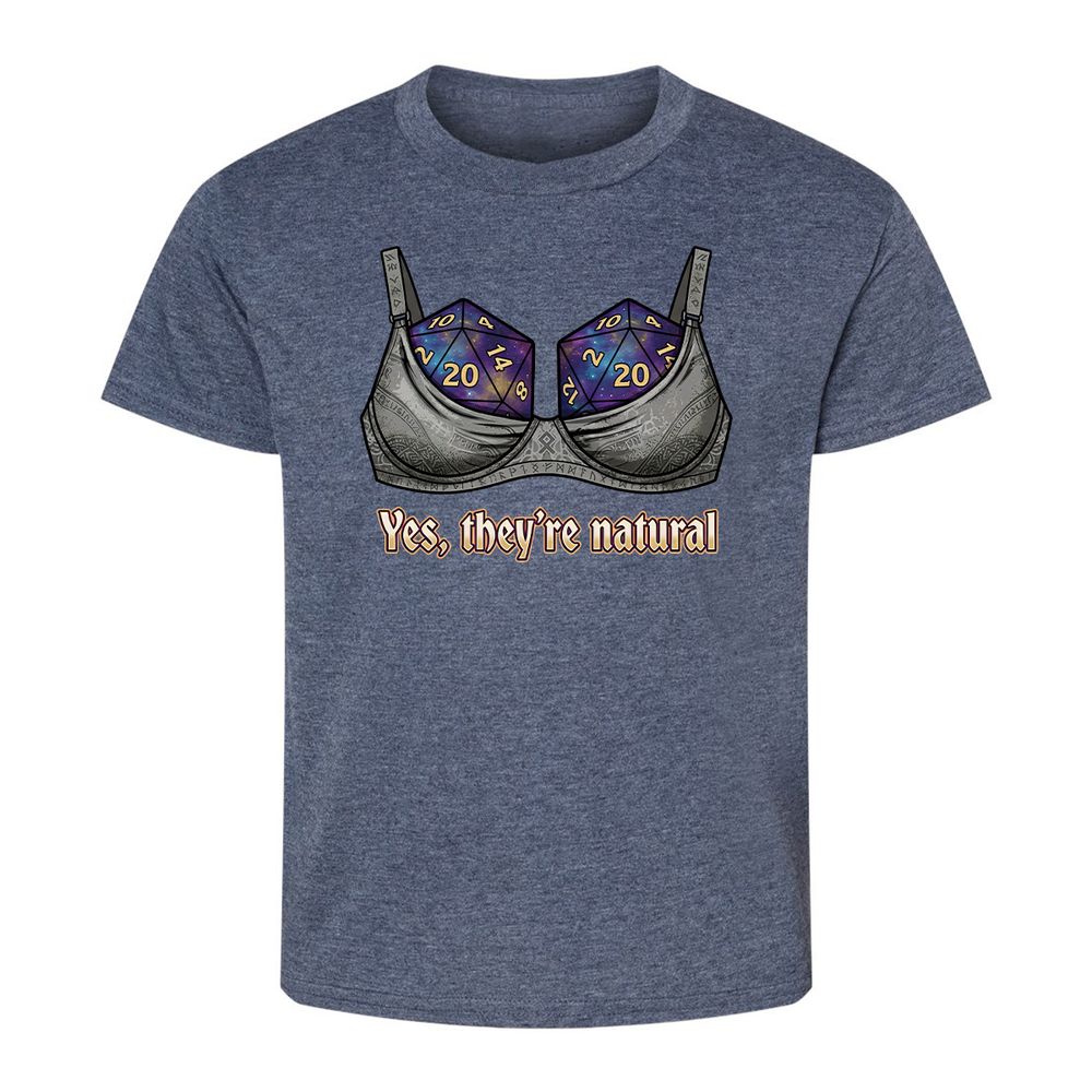 They Are Natural Nat20 Kids T-Shirt - Heather Navy - 9
