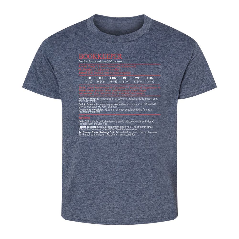 Bookkeepper Stats Block - Heather Navy - 9