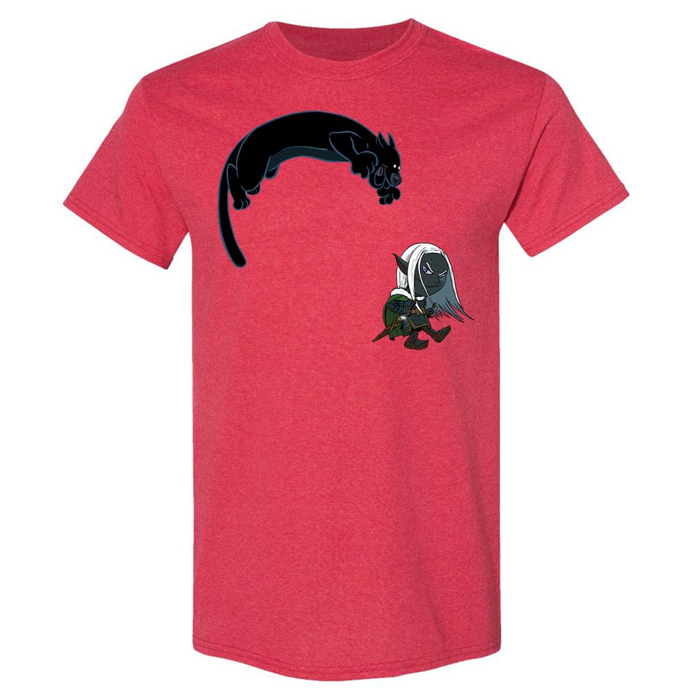 Drizzt and Guenhwyvar Classic Unisex T-Shirt - Heather Red - 9