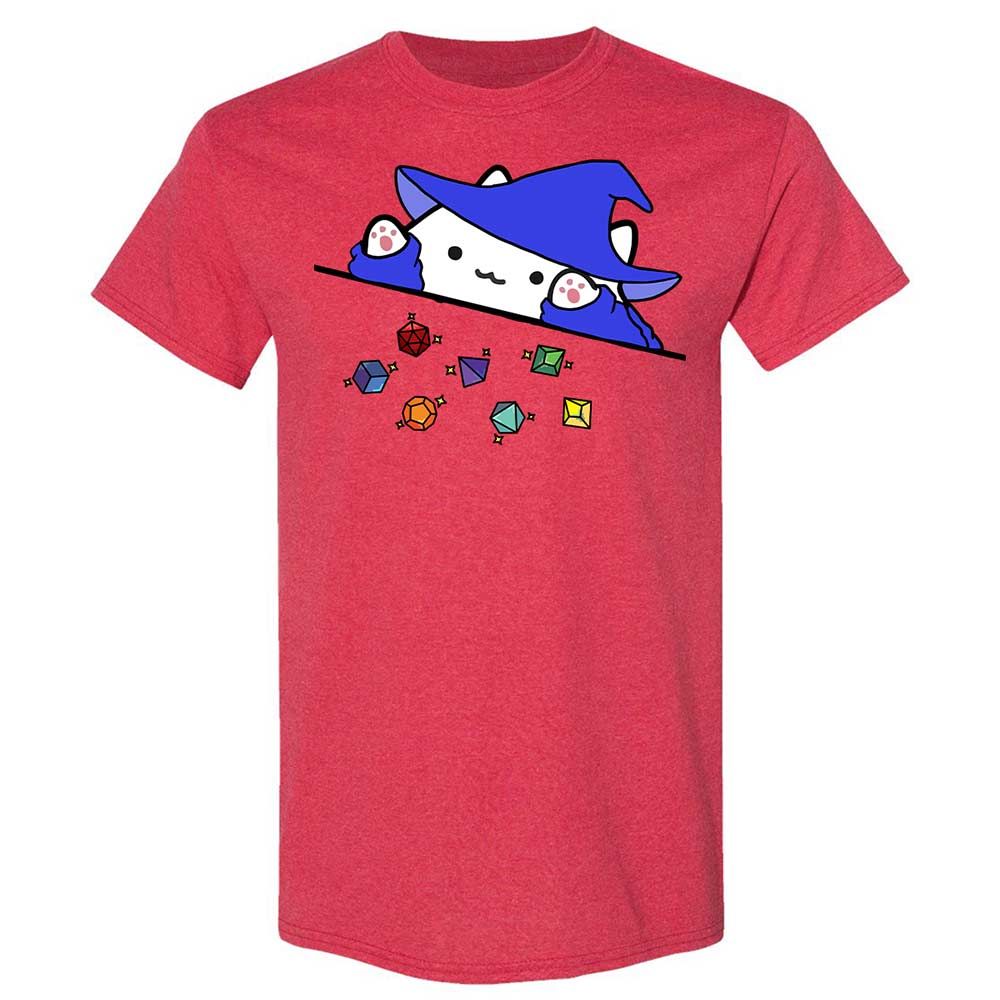 Cat Throws Dices Classic Unisex T-Shirt - Heather Red - 9