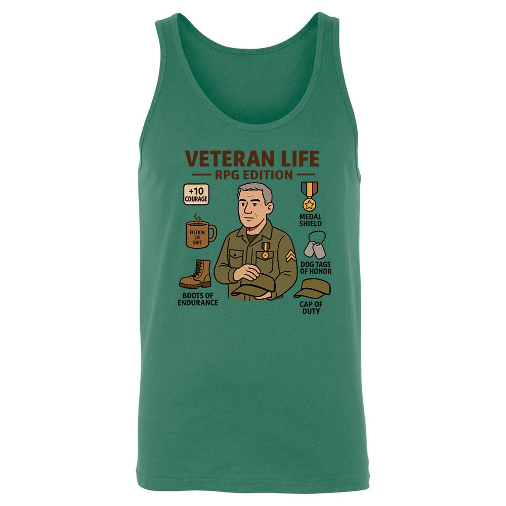 Veteran Life RPG Edition Unisex Jersey Tank - Kelly - 9