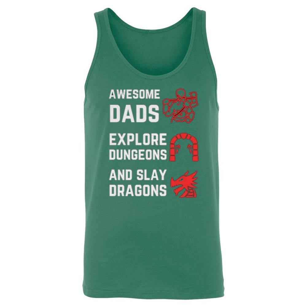 Awesome Dad Fathers Day Unisex Jersey Tank - Kelly - 9