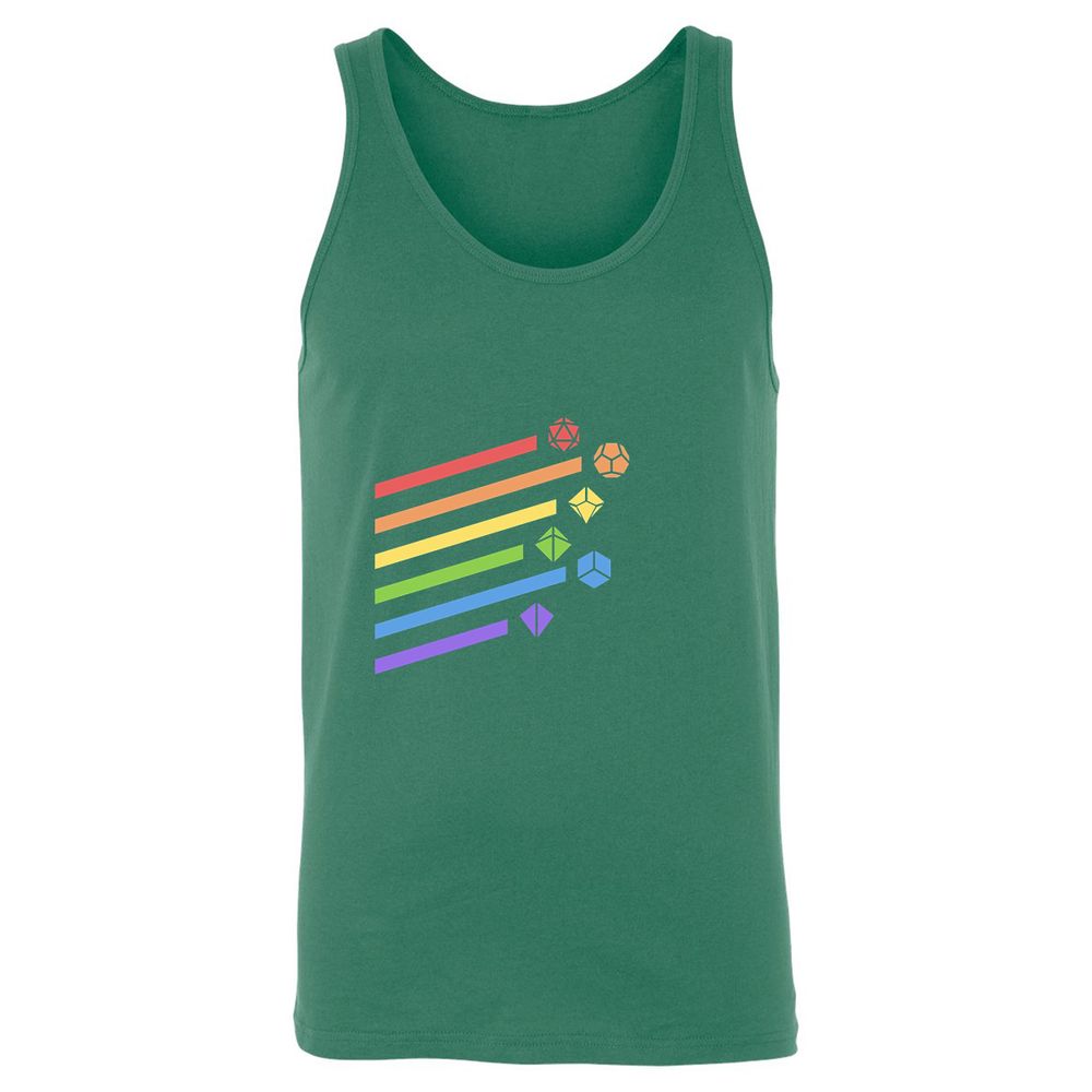 Rainbow Dice Set Unisex Jersey Tank - Kelly - 9