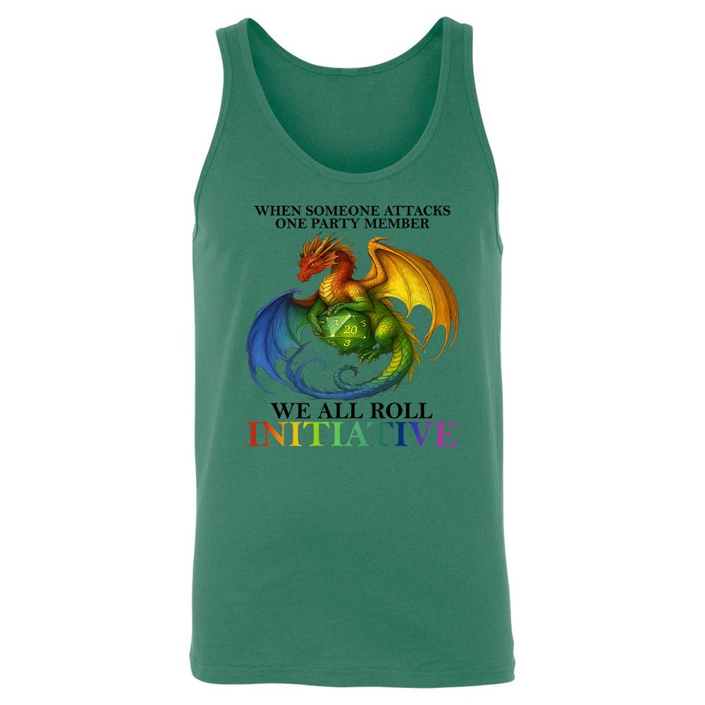 Dragon We All Roll For Initiative Unisex Jersey Tank - Kelly - 9