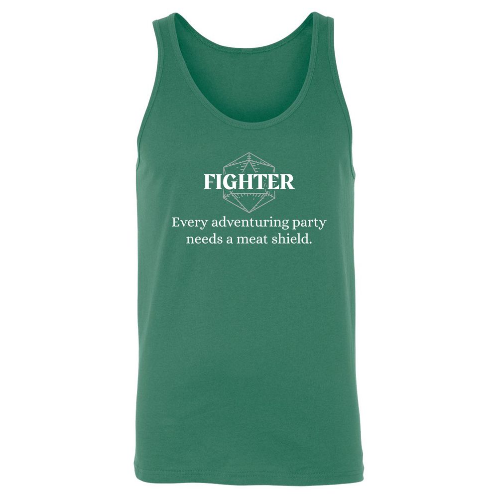 Fighter – Every Party Needs A Meat Shield Unisex Jersey Tank - Kelly - 9