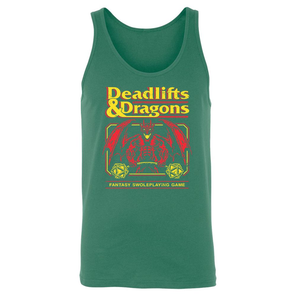 Deadlifts And Dragons Unisex Jersey Tank - Kelly - 9