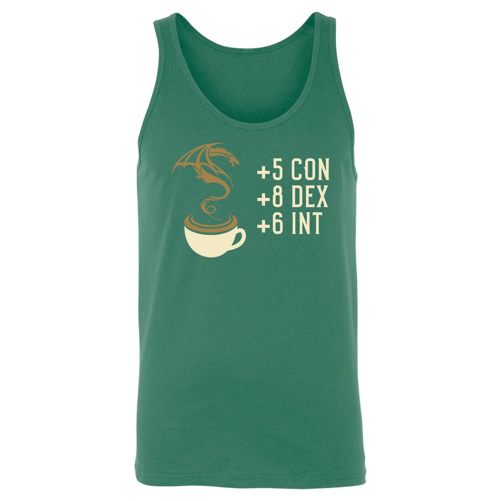 Coffee Dragon Unisex Jersey Tank - Kelly - 9