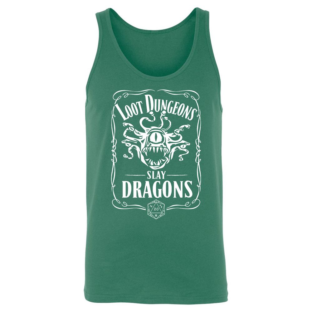 Loot Dungeon Slay Dragons Unisex Jersey Tank - Kelly - 9