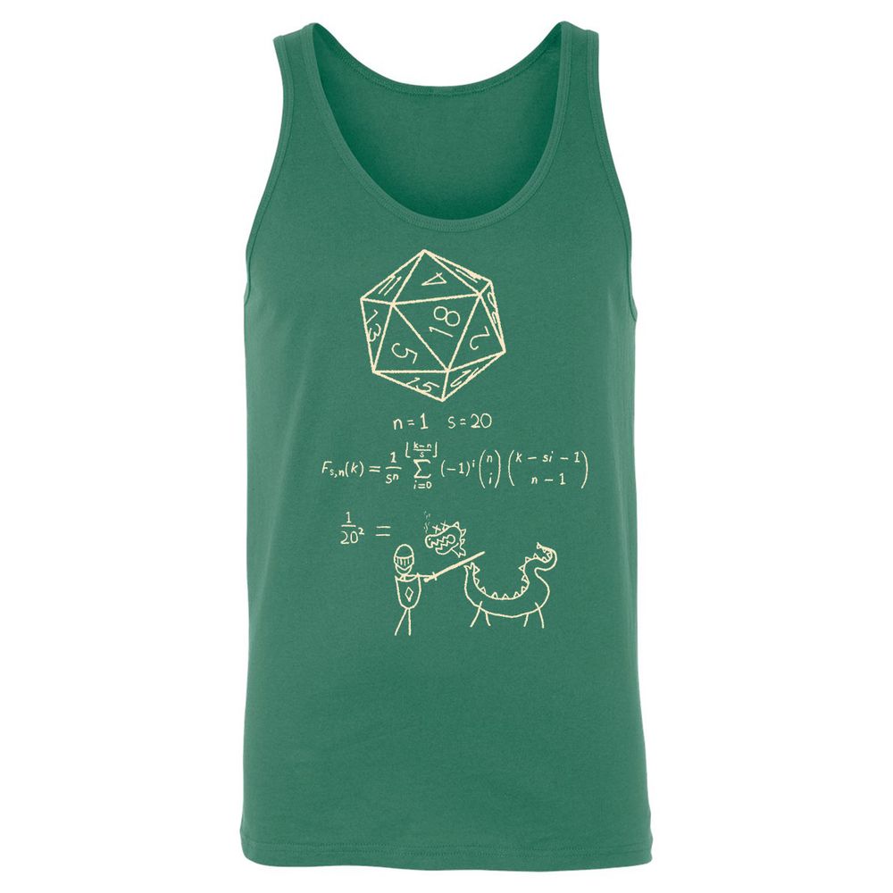 Science Of20 Sided Dice Unisex Jersey Tank - Kelly - 9