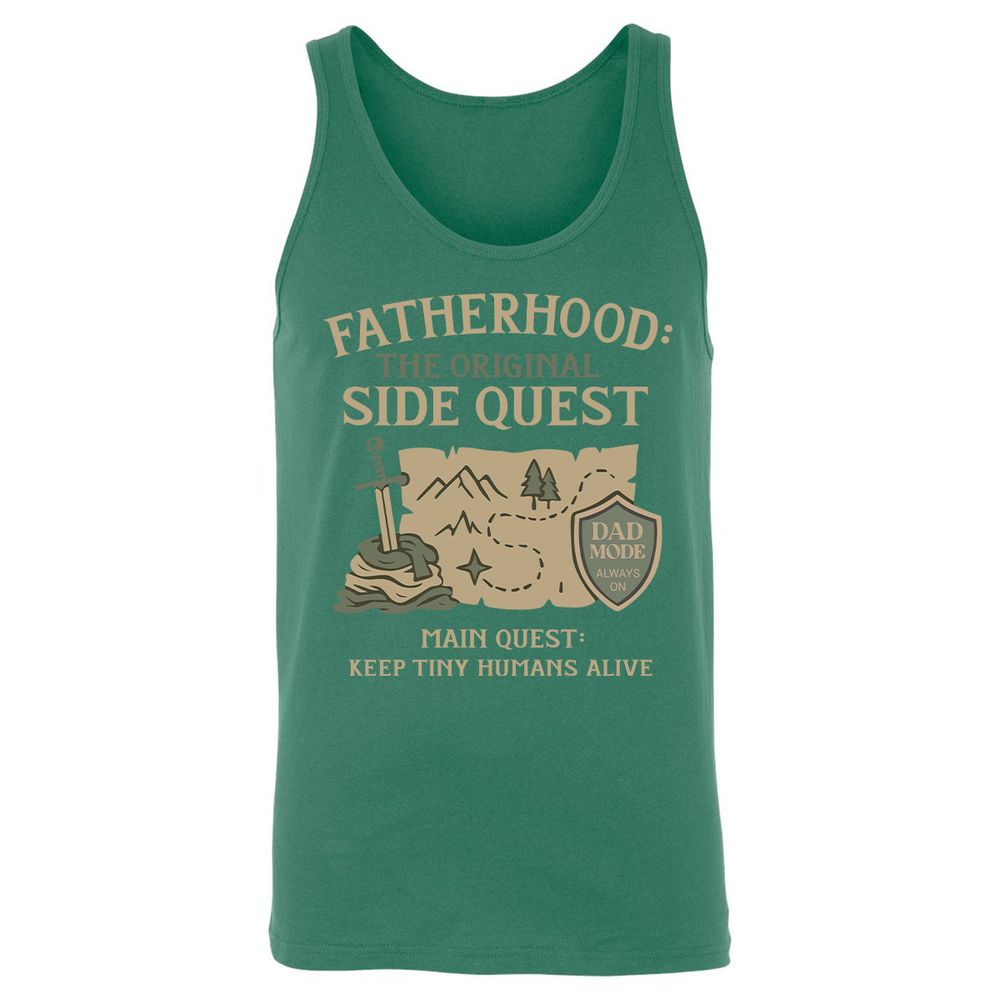 Fatherhood The Original Side Quest Unisex Jersey Tank - Kelly - 9