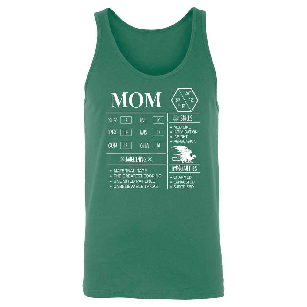 Mom Stats 2 Unisex Jersey Tank - Kelly - 9