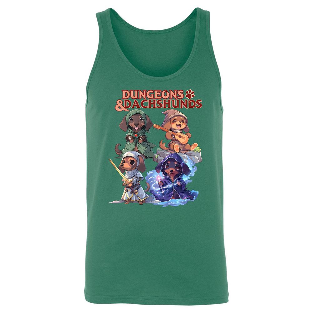 Dungeons & Dachshunds Unisex Jersey Tank - Kelly - 9