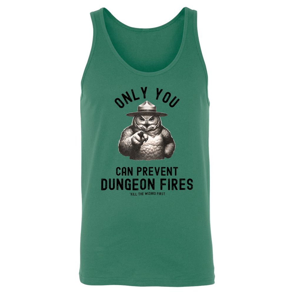 Only You Can Prevent Dungeon Fires Unisex Jersey Tank - Kelly - 9