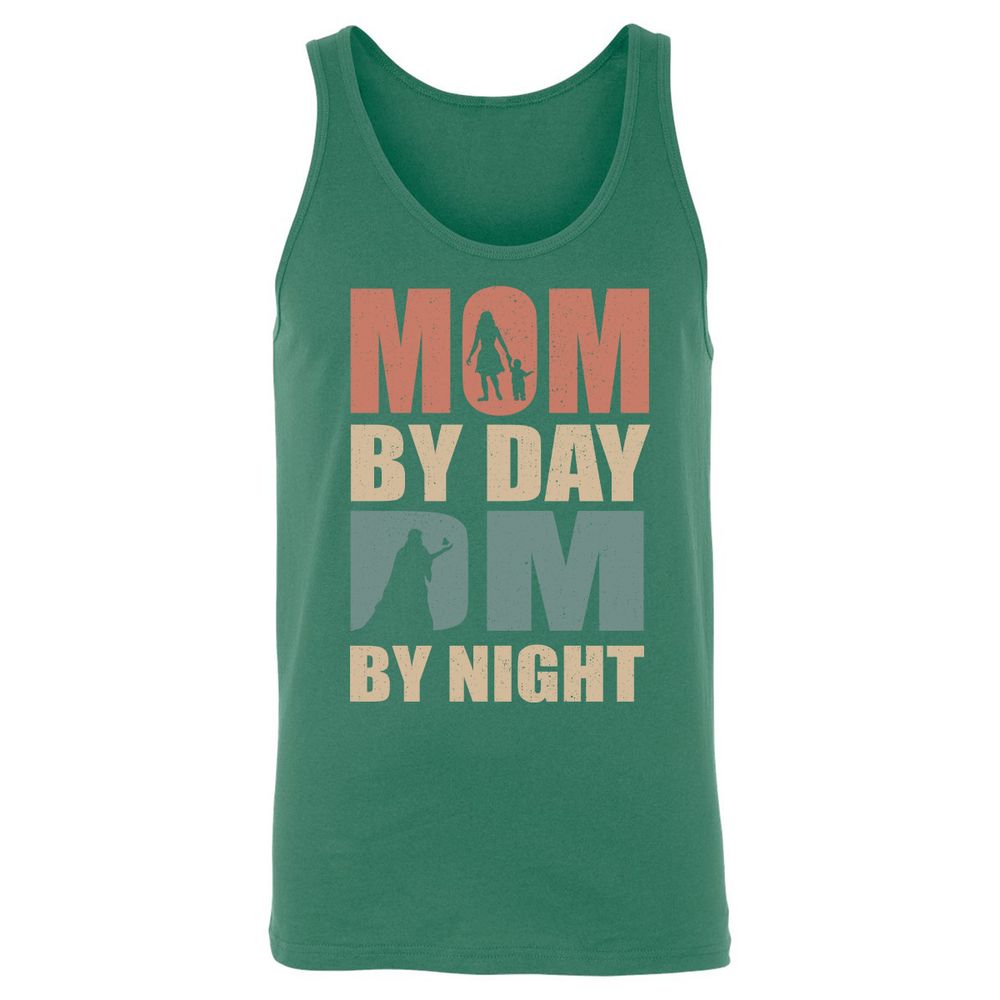 Mom By Day DM By Night Unisex Jersey Tank - Kelly - 9