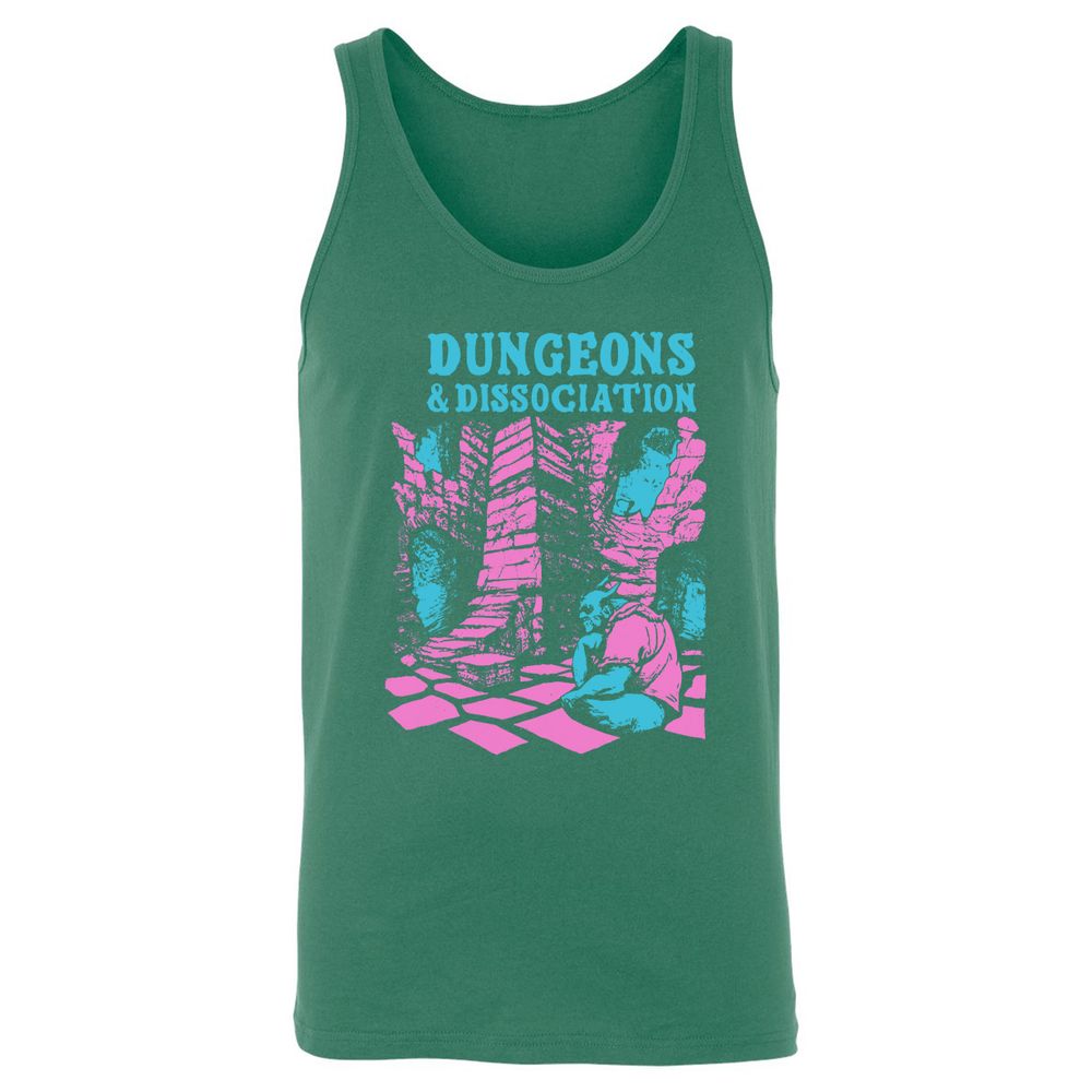 Dungeons And Dissociation Unisex Jersey Tank - Kelly - 9