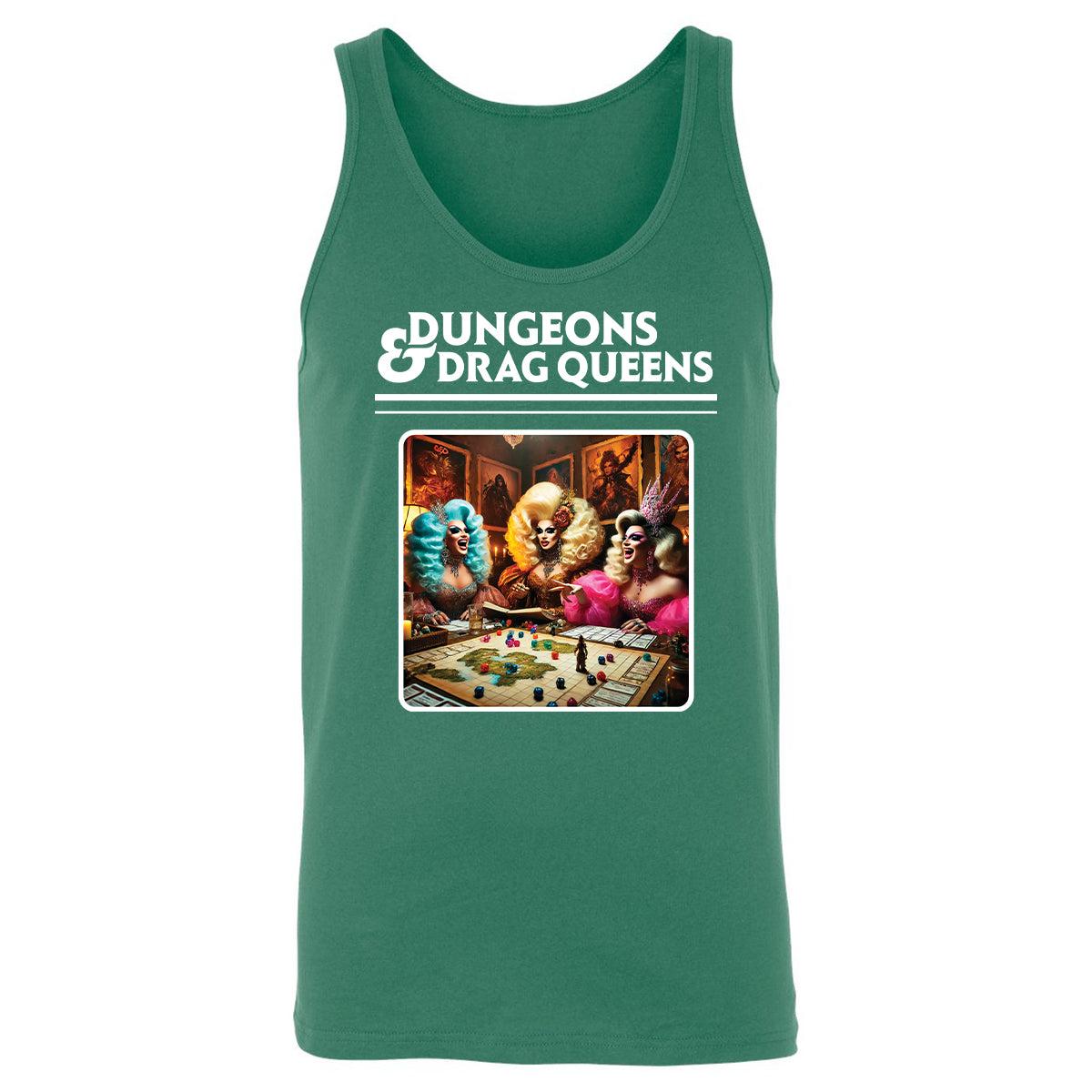 Dungeons & Drag Queens Unisex Jersey Tank - Kelly - 9