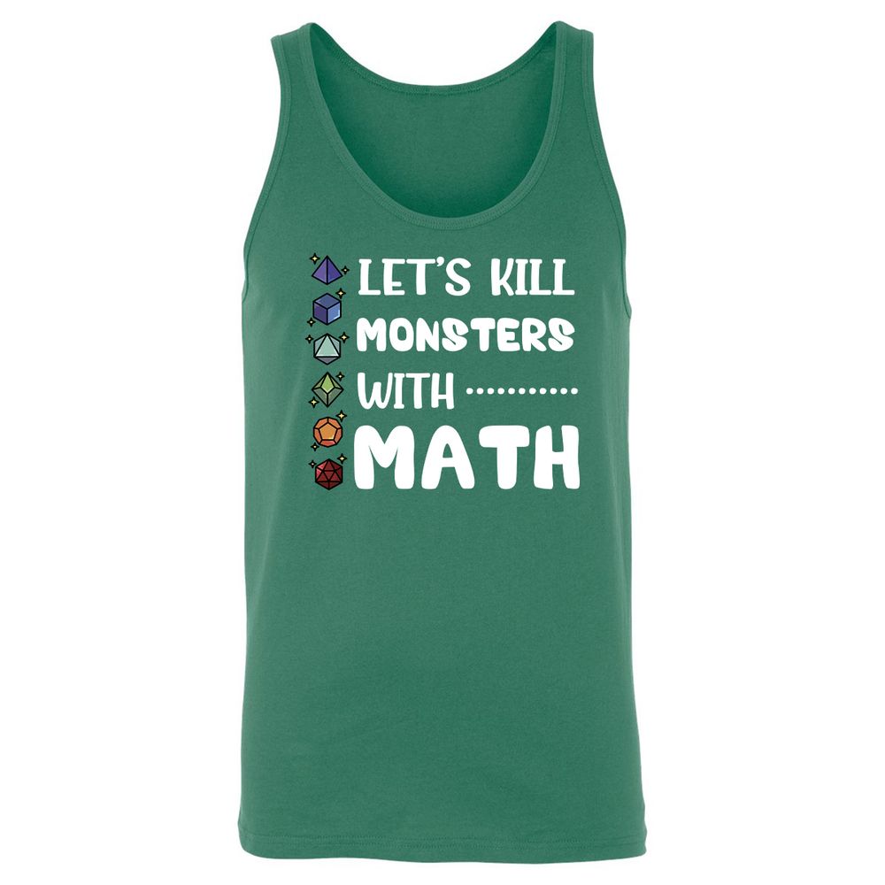 Let's Kill Monsters With Math Unisex Jersey Tank - Kelly - 9