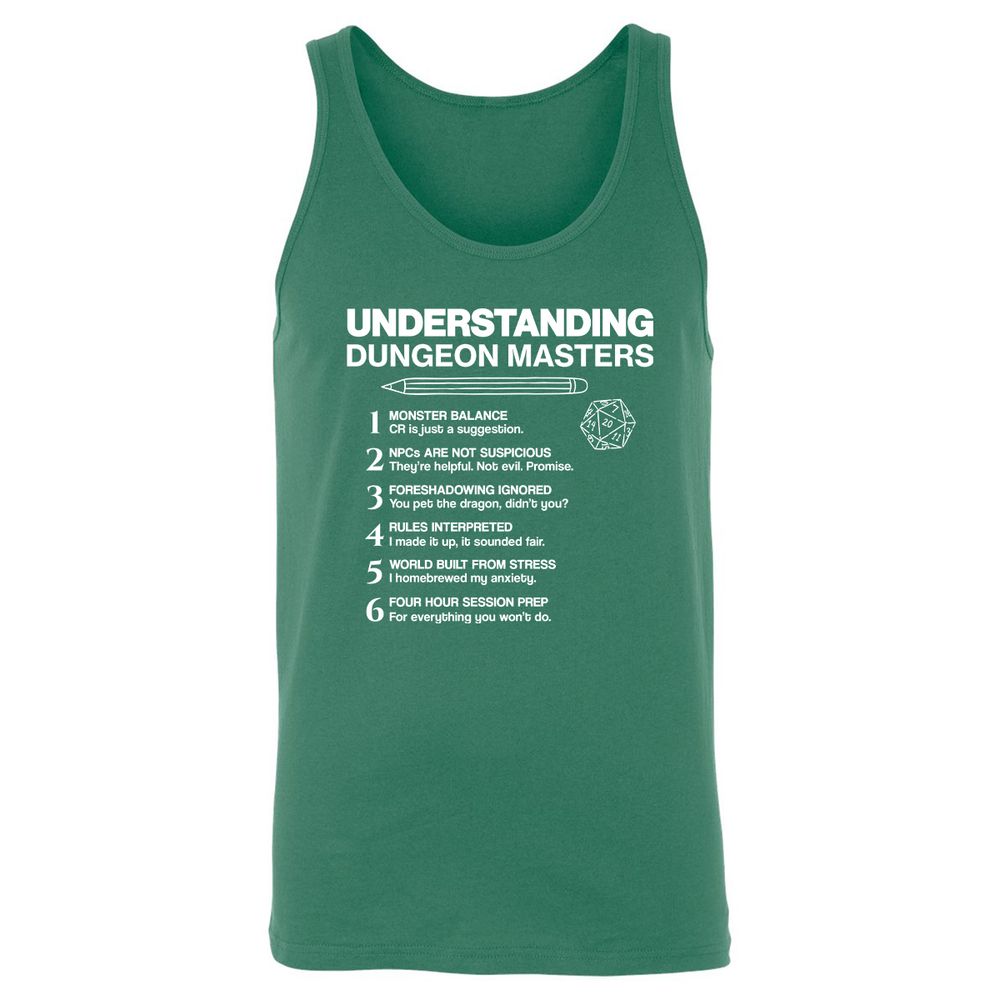 Understanding Dungeon Masters Unisex Jersey Tank - Kelly - 9