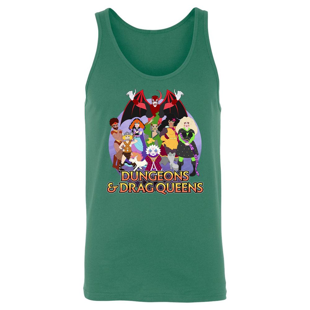 Dungeons n Drag Queens Cartoon Unisex Jersey Tank - Kelly - 9