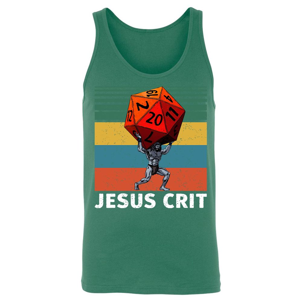 Jesus Crit Unisex Jersey Tank - Kelly - 9
