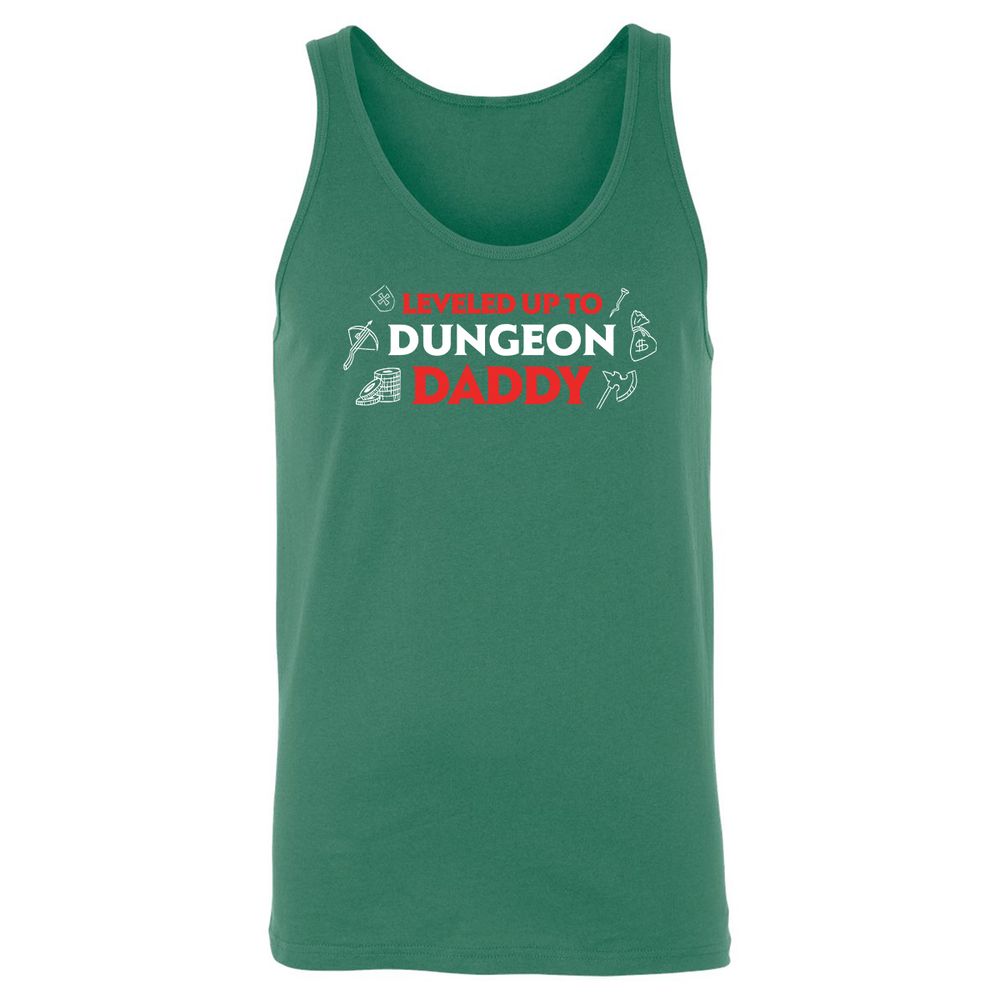 Leveled Up To Dungeon Daddy Unisex Jersey Tank - Kelly - 9