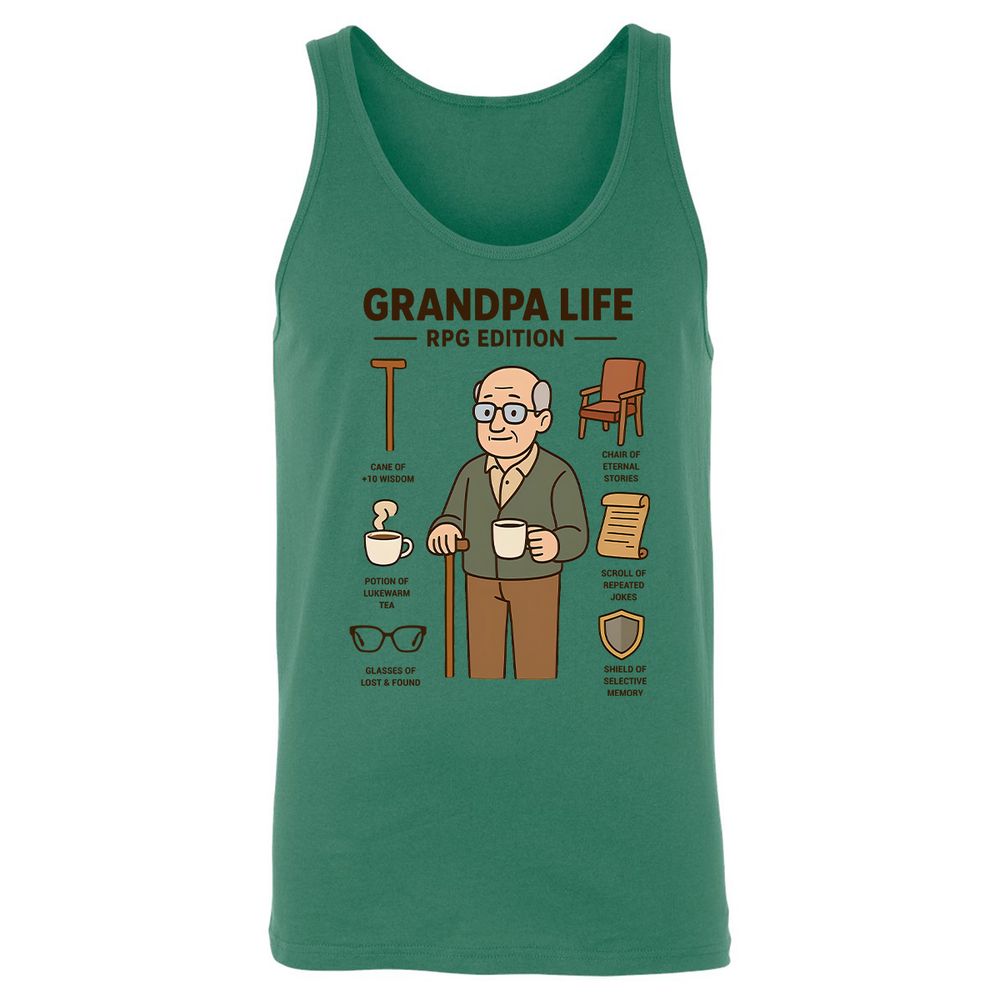 Grandpa Life RPG Edition Unisex Jersey Tank - Kelly - 9