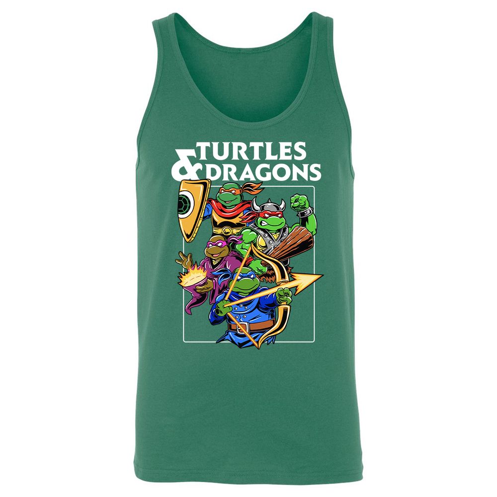 Turtles & Dragons Unisex Jersey Tank - Kelly - 9