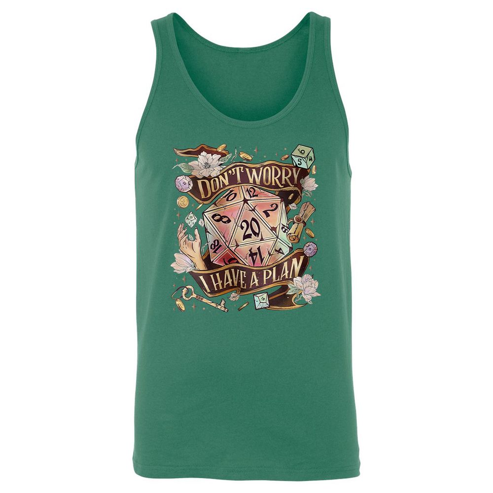 Floral Don't Worry I Have A Plan Unisex Jersey Tank - Kelly - 9