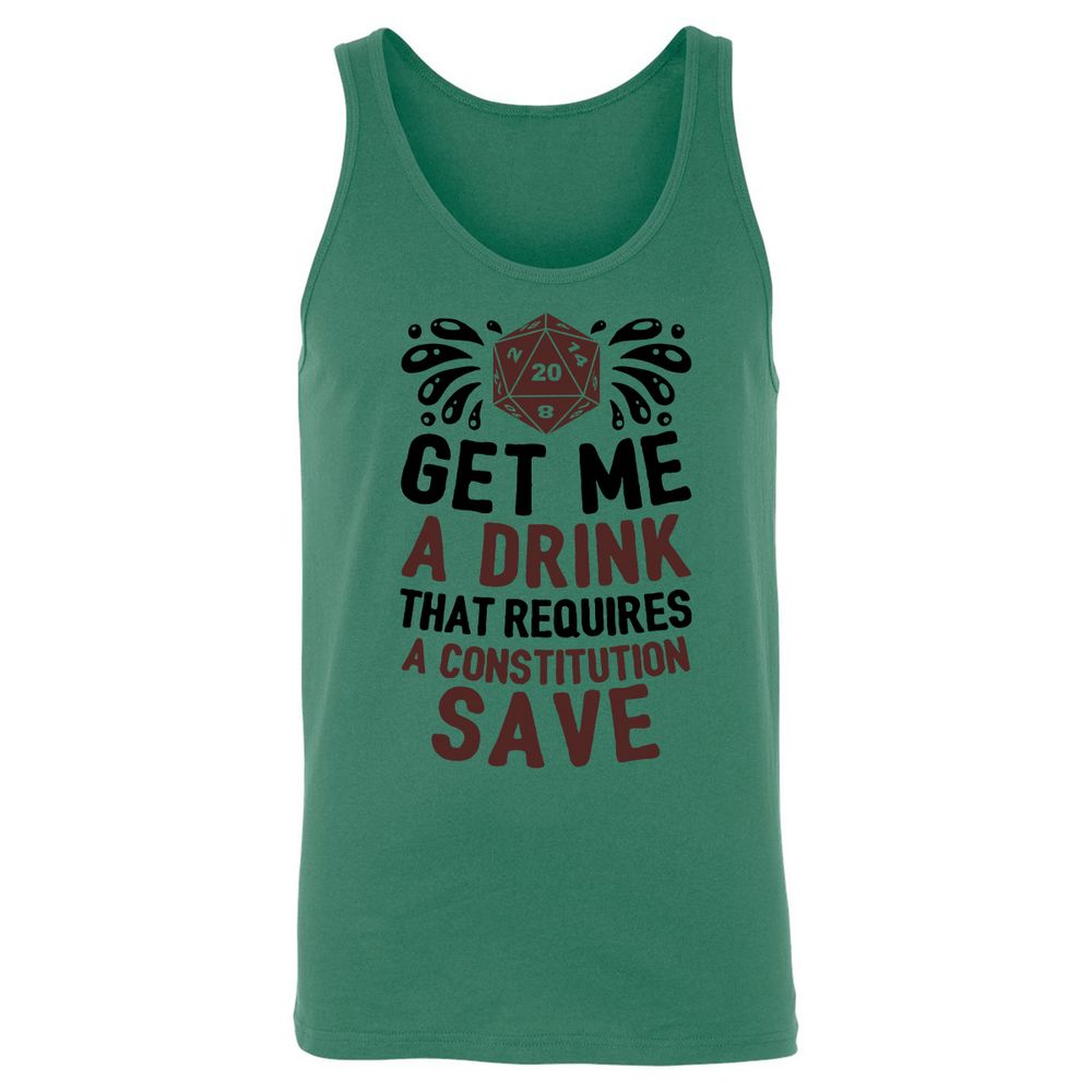 Get Me A Drink Unisex Jersey Tank - Kelly - 9