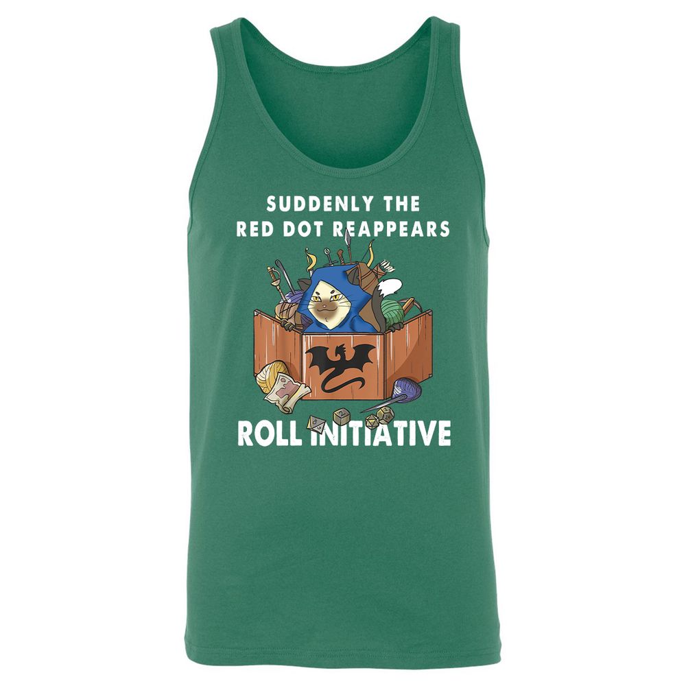 Suddenly The Red Dot Reappears Roll Initiative Unisex Jersey Tank - Kelly - 9
