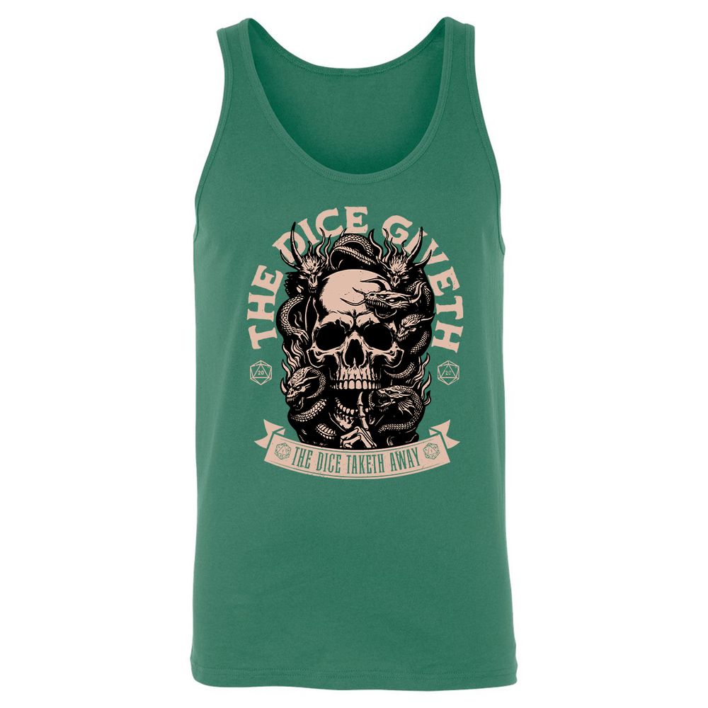The Dice Giveth The Dice Taketh Away Unisex Jersey Tank - Kelly - 9