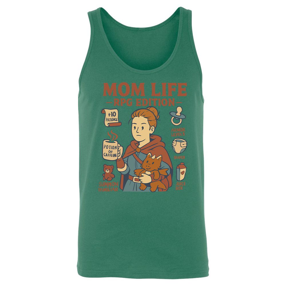 Mom Life RPG Edition Unisex Jersey Tank - Kelly - 9