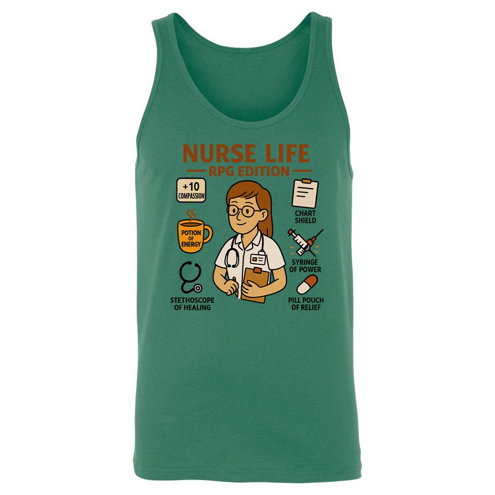 Nurse Life RPG Edition Unisex Jersey Tank - Kelly - 9