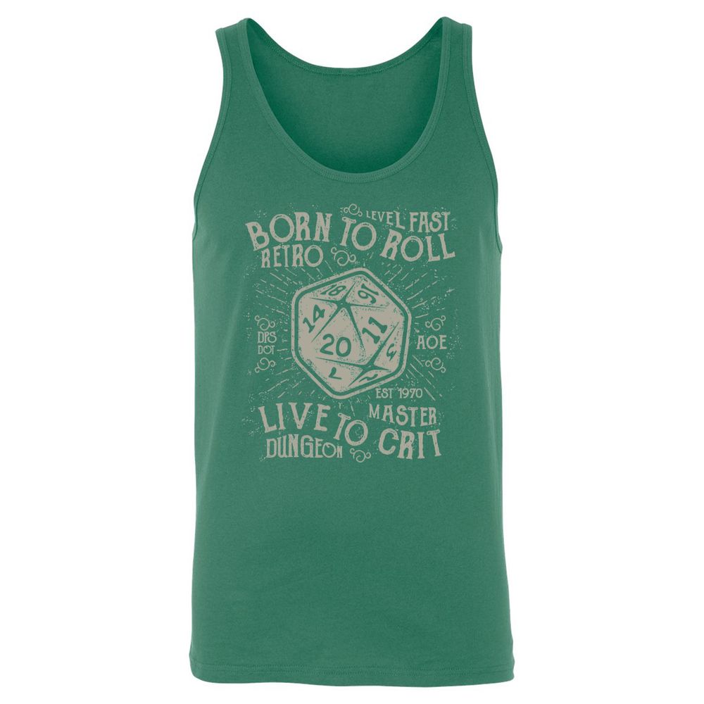 Born To Roll Live To Crit Unisex Jersey Tank - Kelly - 9