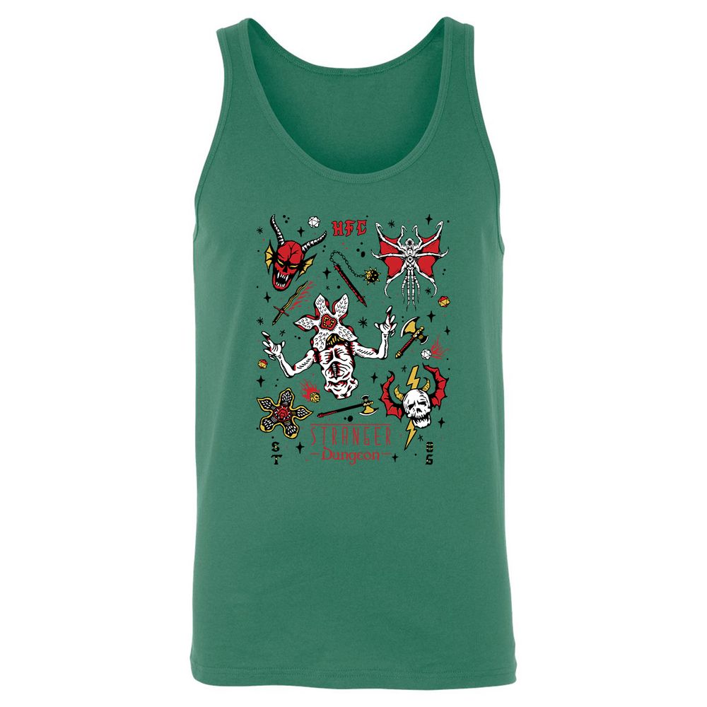 STRANGER DUNGEON Unisex Jersey Tank - Kelly - 9