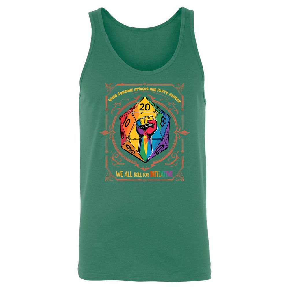 Roll For Initiative Unisex Jersey Tank - Kelly - 9