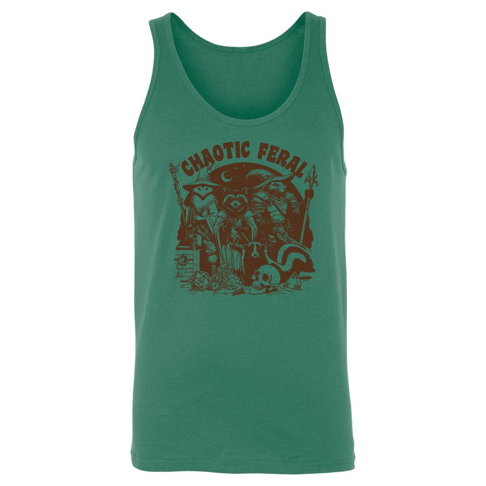 Raccoon Chaotic Feral Unisex Jersey Tank - Kelly - 9